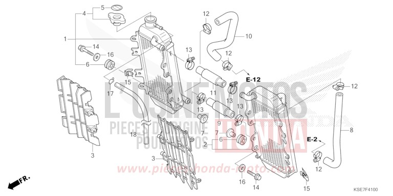 RADIATOR for CRF150R "Big wheels" EXTREME RED (R292) from 2022